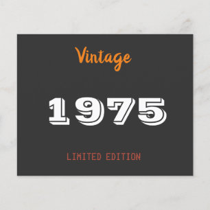 Vintage 1975 Limited Edition 50th Birthday Gift