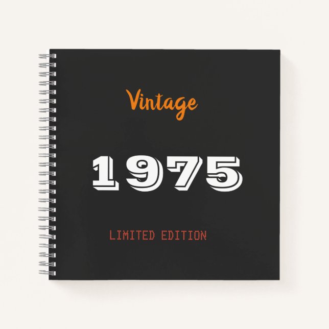 Vintage 1975 Limited Edition Notebook – Retro 50th (Front)