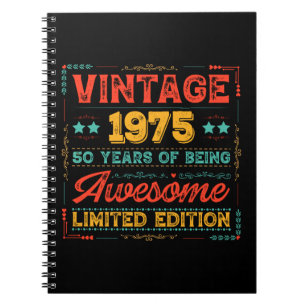 Vintage 1975 Made in 1975 50th Birthday 50 Years  Notebook