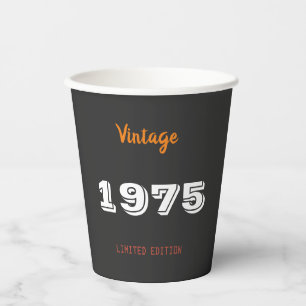 Vintage 1975 Paper Cups – 50th Birthday Party
