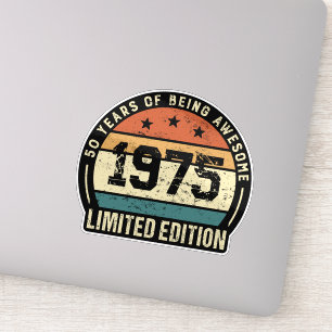 Vintage 1975 Retro 50th Birthday Anniversary Sticker