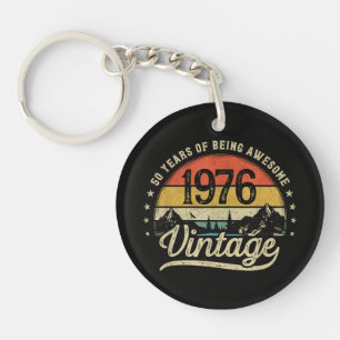Vintage 1976 50 Years Old 50th Birthday Keychain