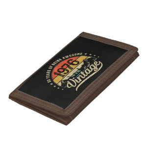 Vintage 1976 50 Years Old 50th Birthday Tri-fold Wallet