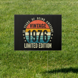 Vintage 1976 50th Birthday Born In 1976 Sign
