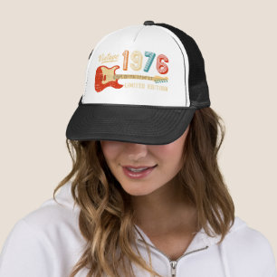 Vintage 1976 50th Birthday Electric Guitar Bassist Trucker Hat