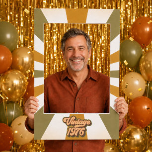 Vintage 1976 50th Birthday Photo Booth Selfie Frame