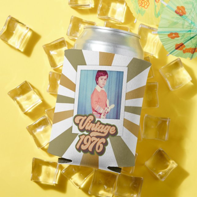 Vintage 1976 50th Birthday Photo  Can Cooler (In Situ Summer)
