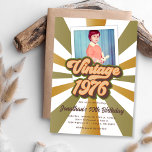 Vintage 1976 50th Birthday Photo  Invitation<br><div class="desc">Celebrate a milestone in style with our Vintage 1976 50th Birthday Photo Invitation! This retro invitation is designed to take you back in time while highlighting your journey with a personal touch. Featuring a classic vintage design and customizable photo, it’s the perfect way to honor 50 years of memories, laughter,...</div>