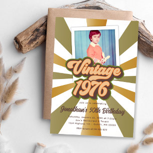 Vintage 1976 50th Birthday Photo  Invitation