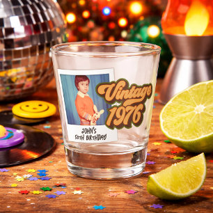 Vintage 1976 50th Birthday Photo Shot Glass