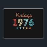 Vintage 1976 50th Birthday Retro Gift 50 year old Postcard<br><div class="desc">This Vintage 1976 retro 50th Birthday design makes a great gift for men & women turning 50 years old. Birthday gifts for him and her. For an awesome grandad,  grandpa or grandma,  mom or dad legend.</div>