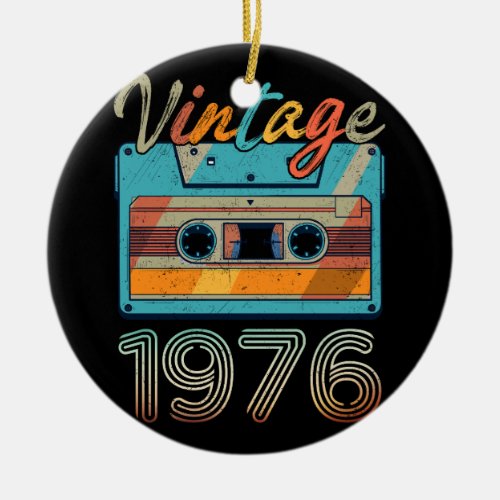 Vintage 1976 Cassette Tape Retro 47th Birthday 47  Ceramic Ornament