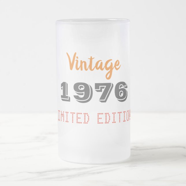 Vintage 1976 Frosted Beer Mug – 50th Birthday Gift (Center)
