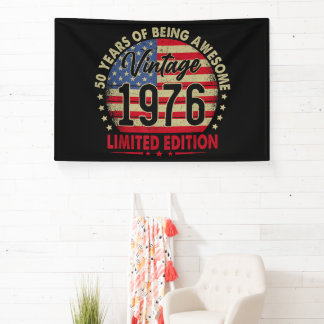 Vintage 1976 Limited Edition 50th Birthday Banner