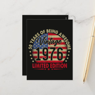Vintage 1976 Limited Edition 50th Birthday Holiday Postcard