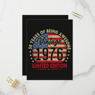 Vintage 1976 Limited Edition 50th Birthday Invitation Postcard
