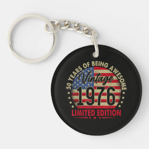 Vintage 1976 Limited Edition 50th Birthday Keychain