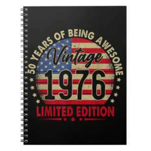 Vintage 1976 Limited Edition 50th Birthday Notebook