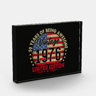Vintage 1976 Limited Edition 50th Birthday Photo Block