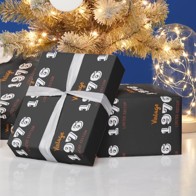 Vintage 1976 – Limited Edition 50th Birthday  Wrapping Paper (Holidays)