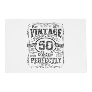Vintage 1976 Limited Edition Shirt 50 Year Old 50t Placemat