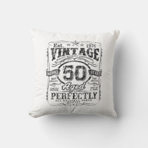 Vintage 1976 Limited Edition Shirt 50 Year Old 50t Throw Pillow