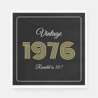 Vintage 1976 Retro Birthday 50th Birthday Napkins