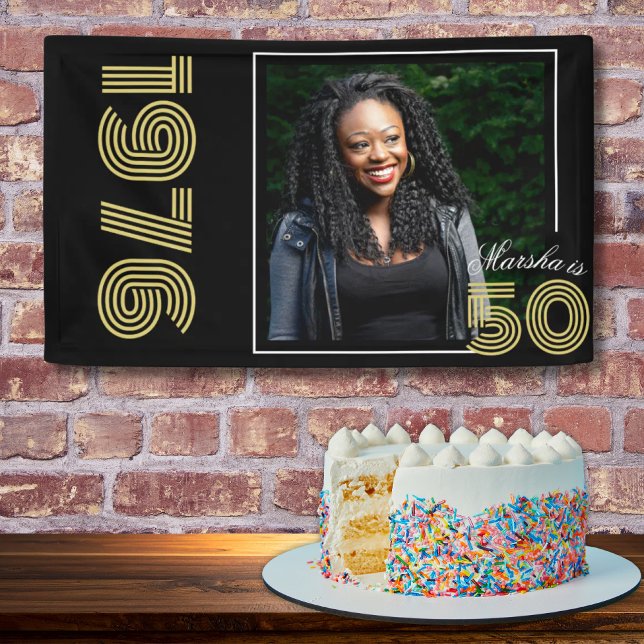Vintage 1976 Retro Birthday Photo Banner (Creator Uploaded)