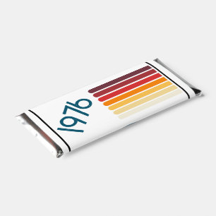 Vintage 1976 Retro Stripe Sun 50th Birthday  Hershey Bar Favors