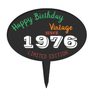Vintage 1976 Year Limited Edition 50th Birthday Cake Topper