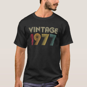 Vintage 1977 44th Birthday Gift 44 Years Old Men W T-Shirt