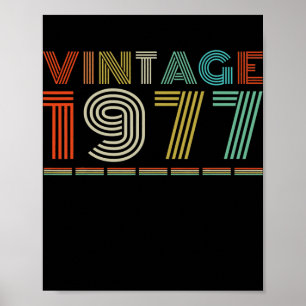 Vintage 1977 45 Years Old Gifts 45th Birthday Poster