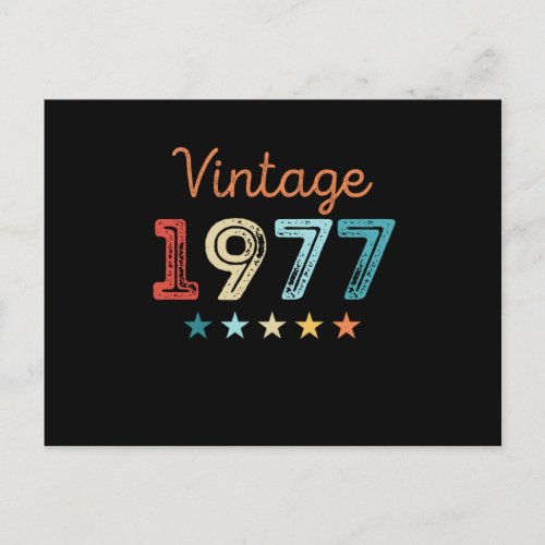 Vintage 1977 50th Birthday Retro Gift 50 year old Postcard