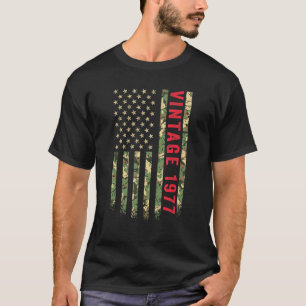 Vintage 1977 American Flag Camo 45 Years Old 45th  T-Shirt