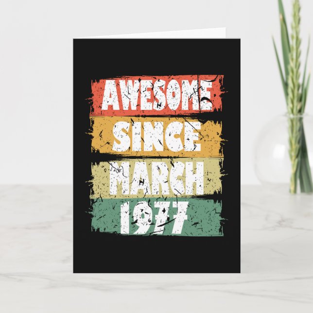 Vintage 1977 Birthday March Gift Card (Front)