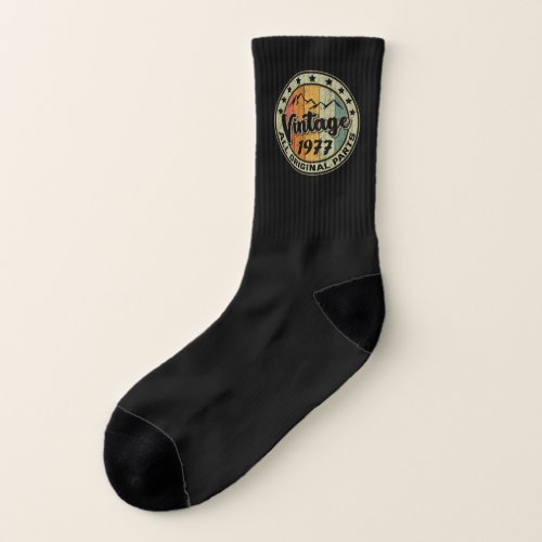 Vintage 1977 Retro 44 Year Old Gift 44th Birthday Socks