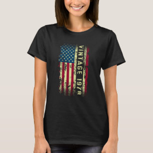 Vintage 1978 American Flag 45 Year Old 45th Birthd T-Shirt