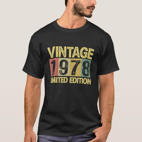 Vintage 1978 Bday 44 Years Old Funny 44th Birthday T_Shirt