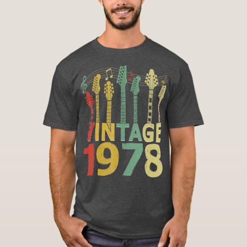 Vintage 1978  Guitarist Guitar Lovers Gifts 42nd T_Shirt