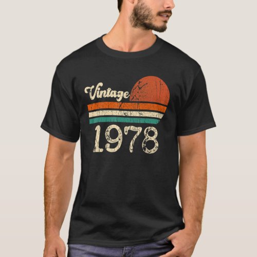 Vintage 1978 Made In 1978 45th Birthday Outfit 45  T_Shirt