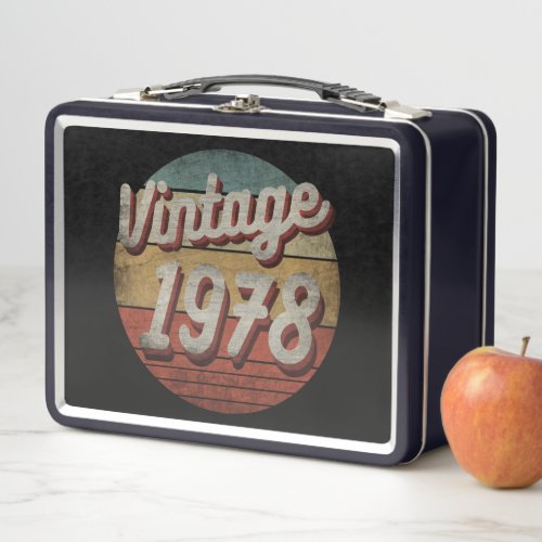 VINTAGE 1978 MEN WOMEN BIRTHDAY GIFT METAL LUNCH BOX