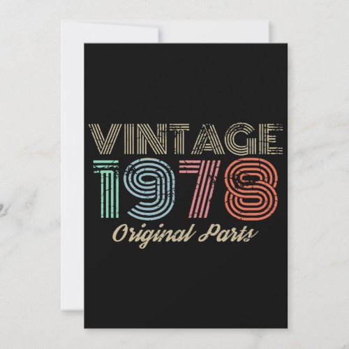 vintage 1978 original parts birthday t_shirts card