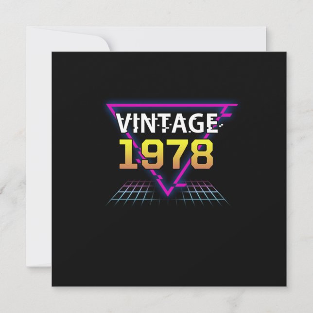 Vintage 1978 Retrowave Birthday Gift Invitation (Front)