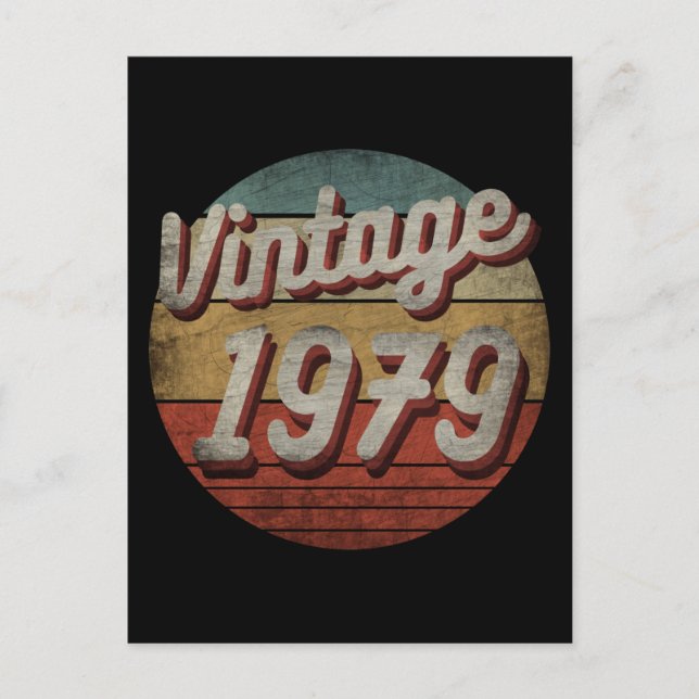 VINTAGE 1979 MEN WOMEN BIRTHDAY GIFT POSTCARD (Front)