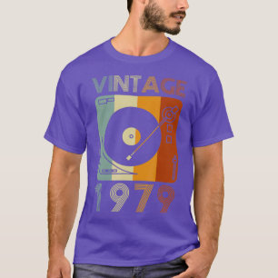 Vintage 1979 Retro Record Player Birthday Vinyl T-Shirt