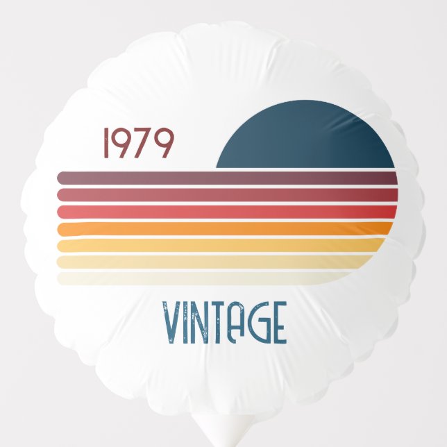 Vintage 1979 Retro Stripe Sun Balloon (Front)