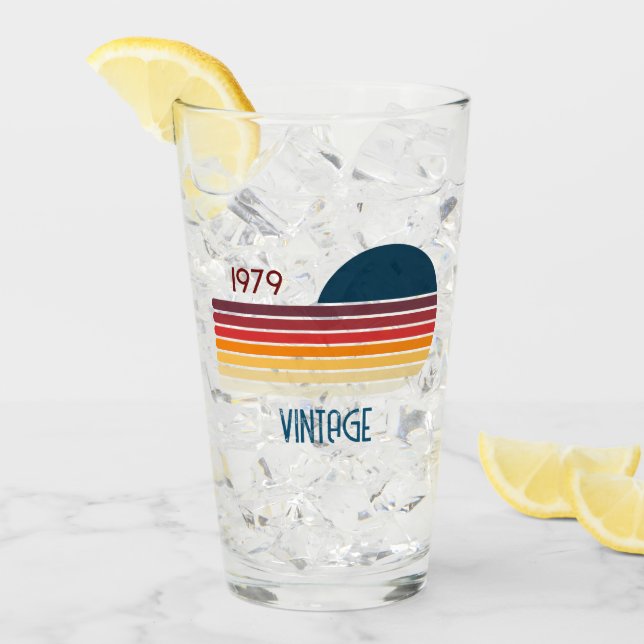 Vintage 1979 Retro Stripe Sun Glass (Front Ice)