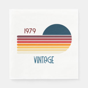 Vintage 1979 Retro Stripe Sun Napkins