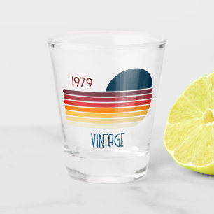 Vintage 1979 Retro Stripe Sun Shot Glass