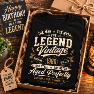Vintage 1980 Aged Perfectly Distressed 46th Bday T-Shirt